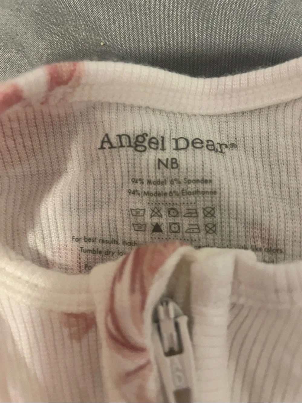 Angel Dear White Footed One-Piece with Pink Ballet Tutu Print